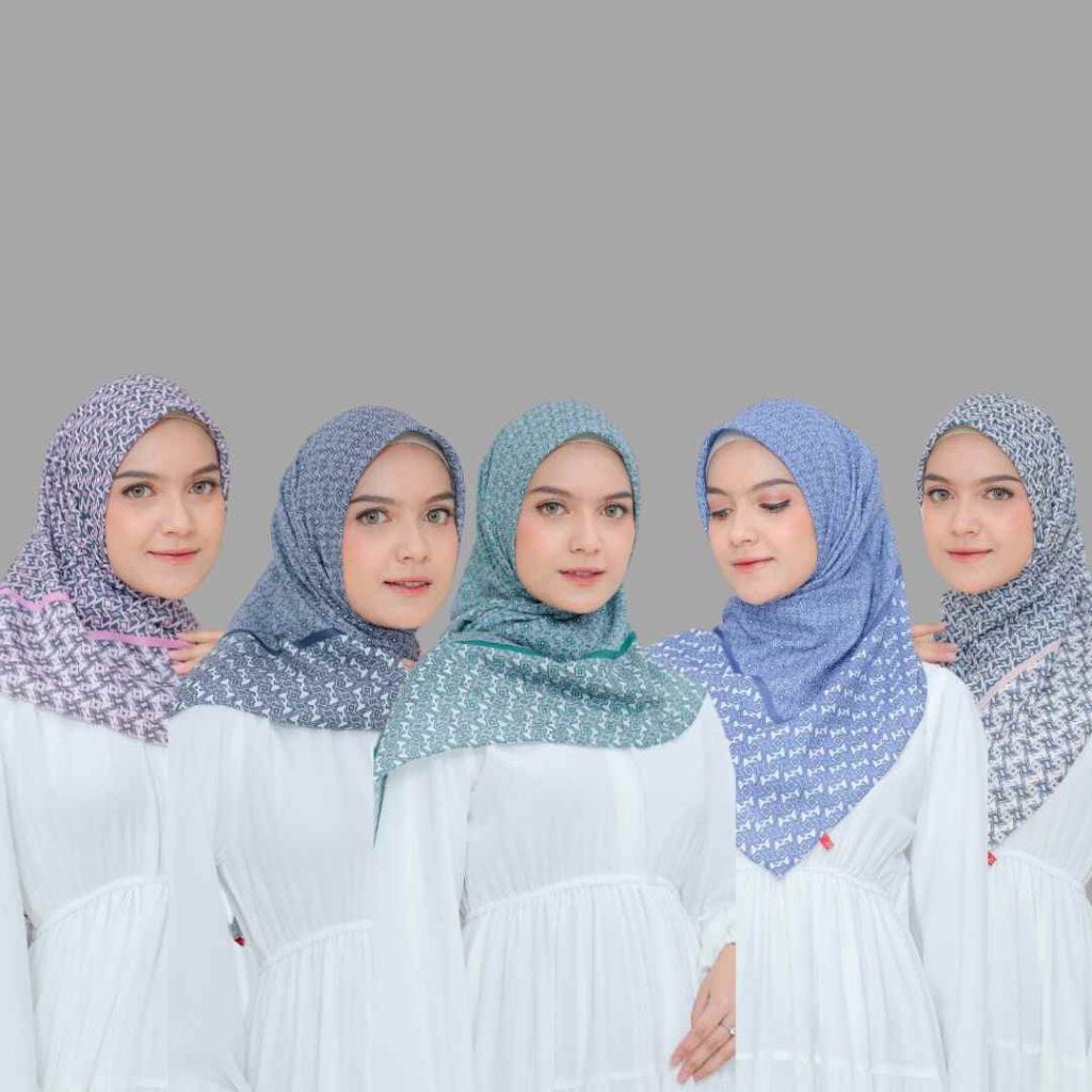 Zoya Monogram Scarf - Kerudung Hijab Segiempat Motif - Bahan Voal Premium Zoya Lovers