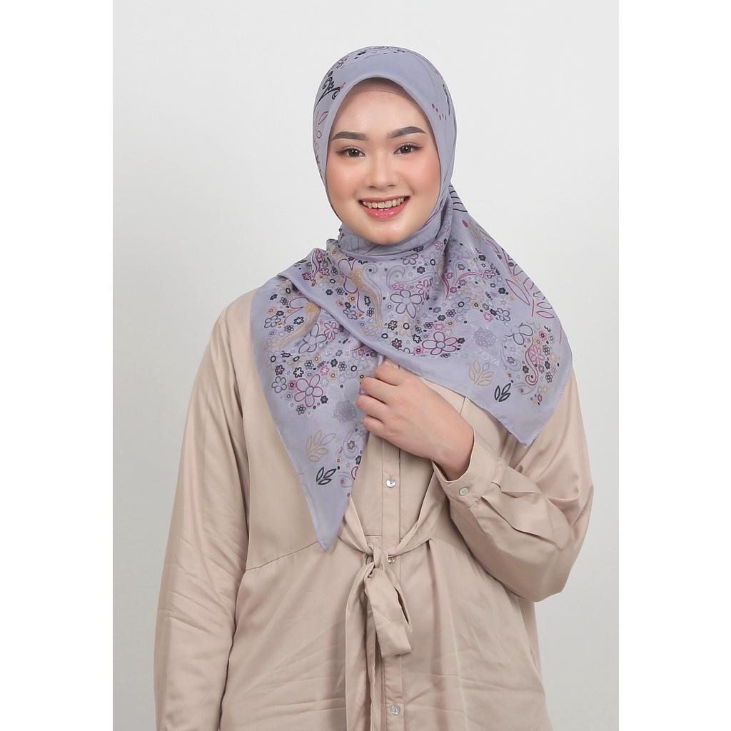 Zoya Kerudung Segi  Katun Empat Faliza Scarf Hijab Motif Bahan French Voal Lembut Tosca