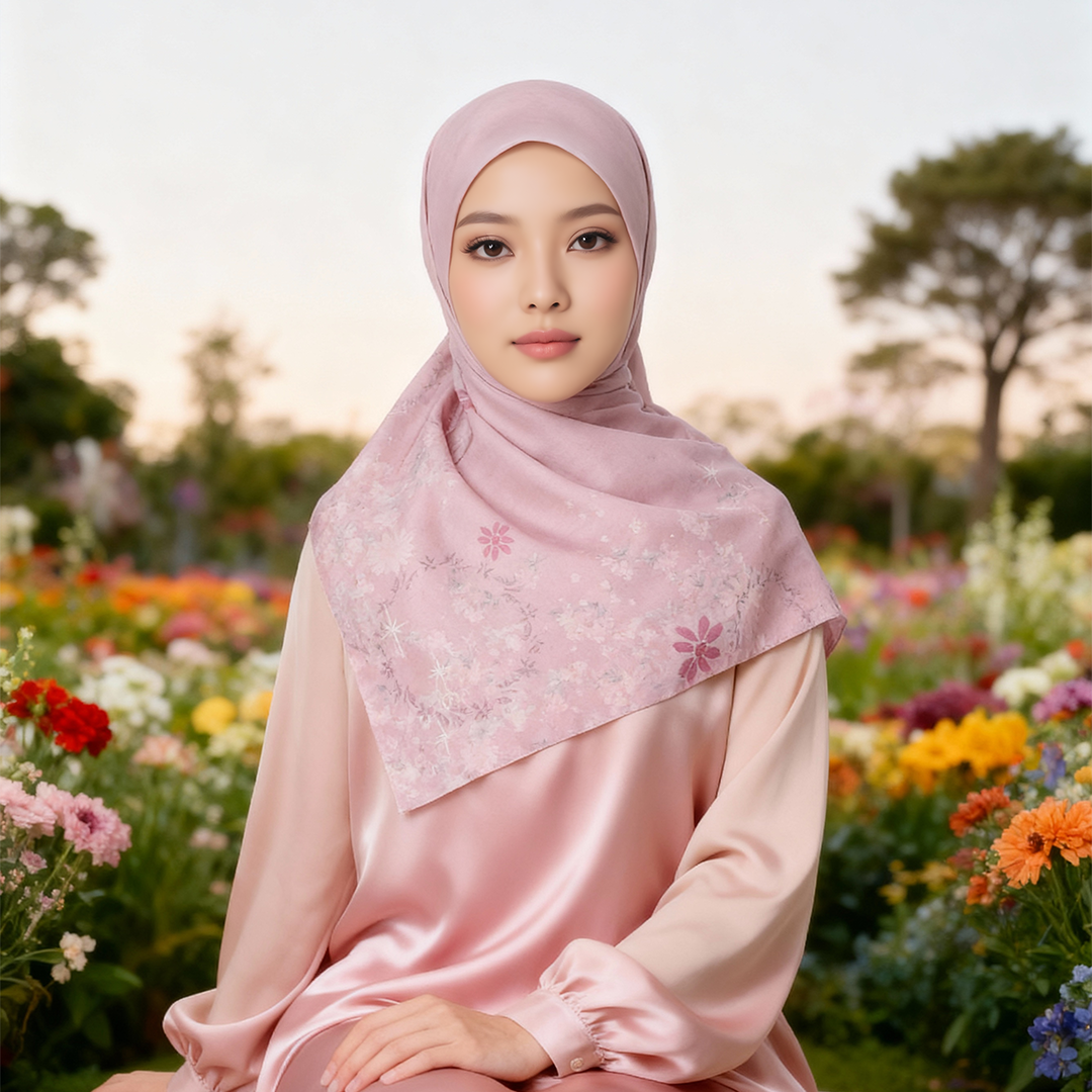 Zoya ZANIAH Scarf - Kerudung Hijab Segiempat Motif With Pouch Ziplock - Bahan Poly Fine - Ukuran 110x110