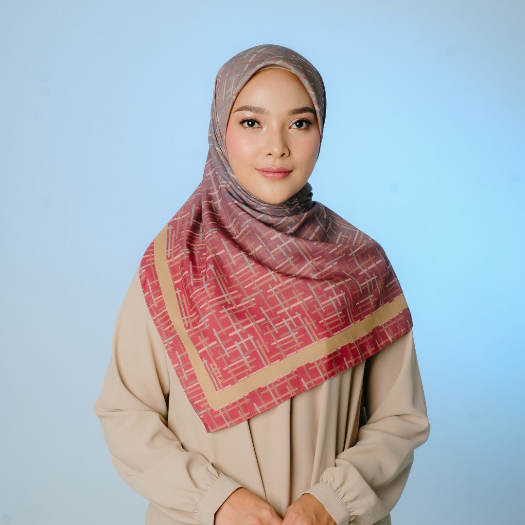 Zoya CAPELLA Scarf - Kerudung Hijab Segiempat Motif With Pouch Ziplock - Bahan Poly Fine - Ukuran 110x110