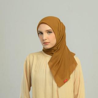 Kamalia Plain Scarf Hijab Segiempat Polos Bahan Paris Olive Ukuran 110 x 110 Muslim Square