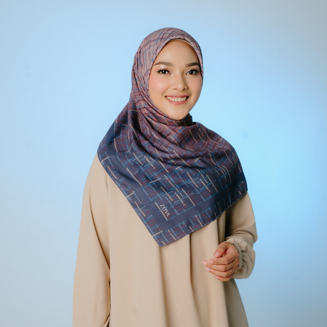 Zoya CAPELLA Scarf - Kerudung Hijab Segiempat Motif With Pouch Ziplock - Bahan Poly Fine - Ukuran 110x110