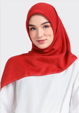 Zoya BENAZIR PLAIN Scarf - Kerudung Hijab Segiempat Polos With Pouch - Bahan Voal Saudi