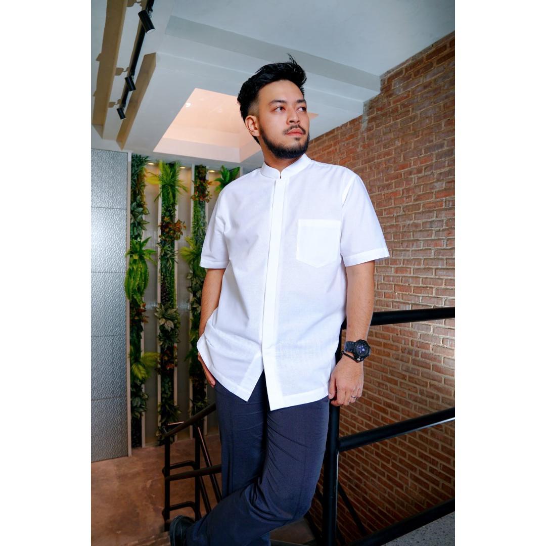 Zoya QAHVA Menswear - Baju Koko Pria Lengan Pendek - Bahan Cotton Dobby