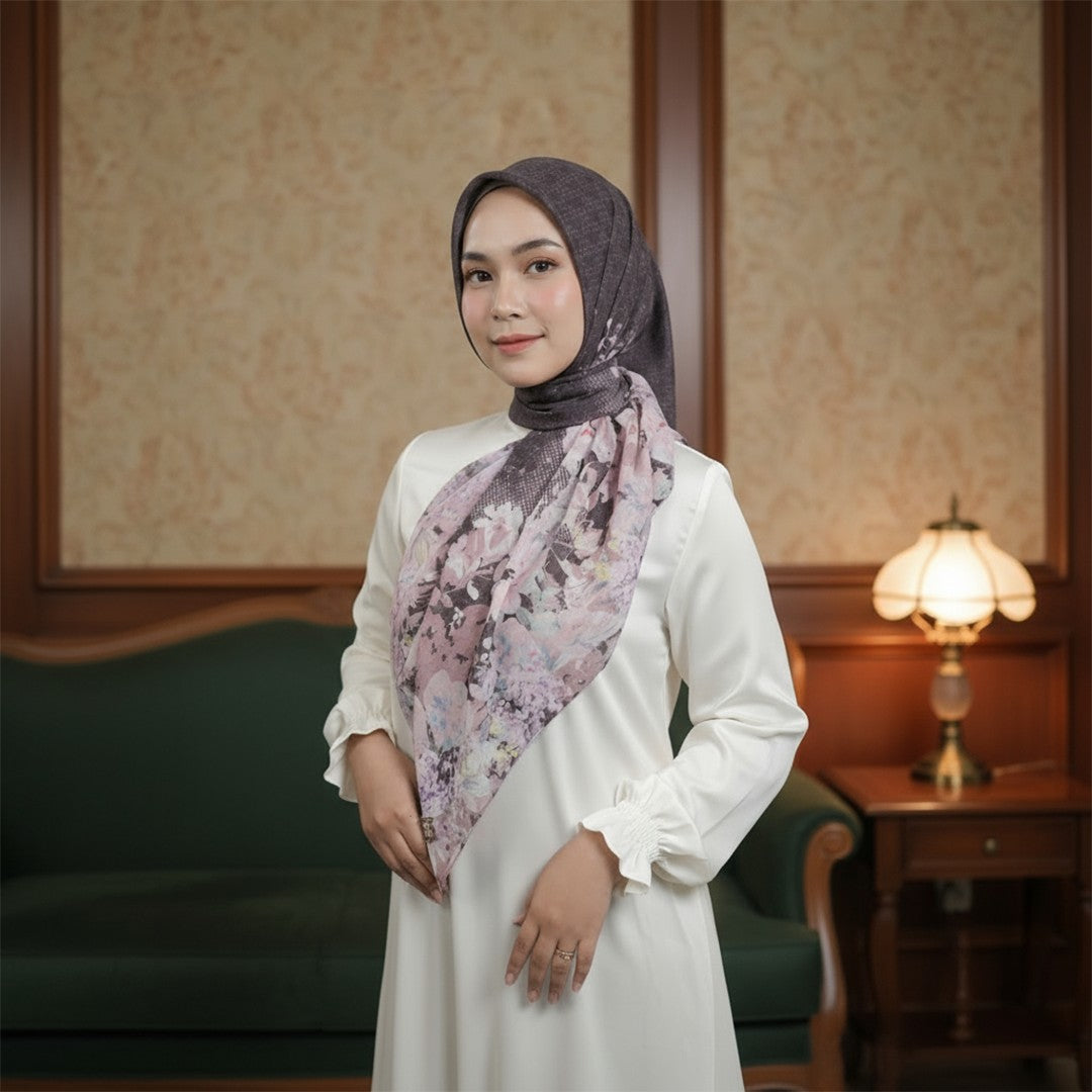 Zoya - Arfa Print Scarf - Kerudung Hijab Segi Empat Motif Premium - Box