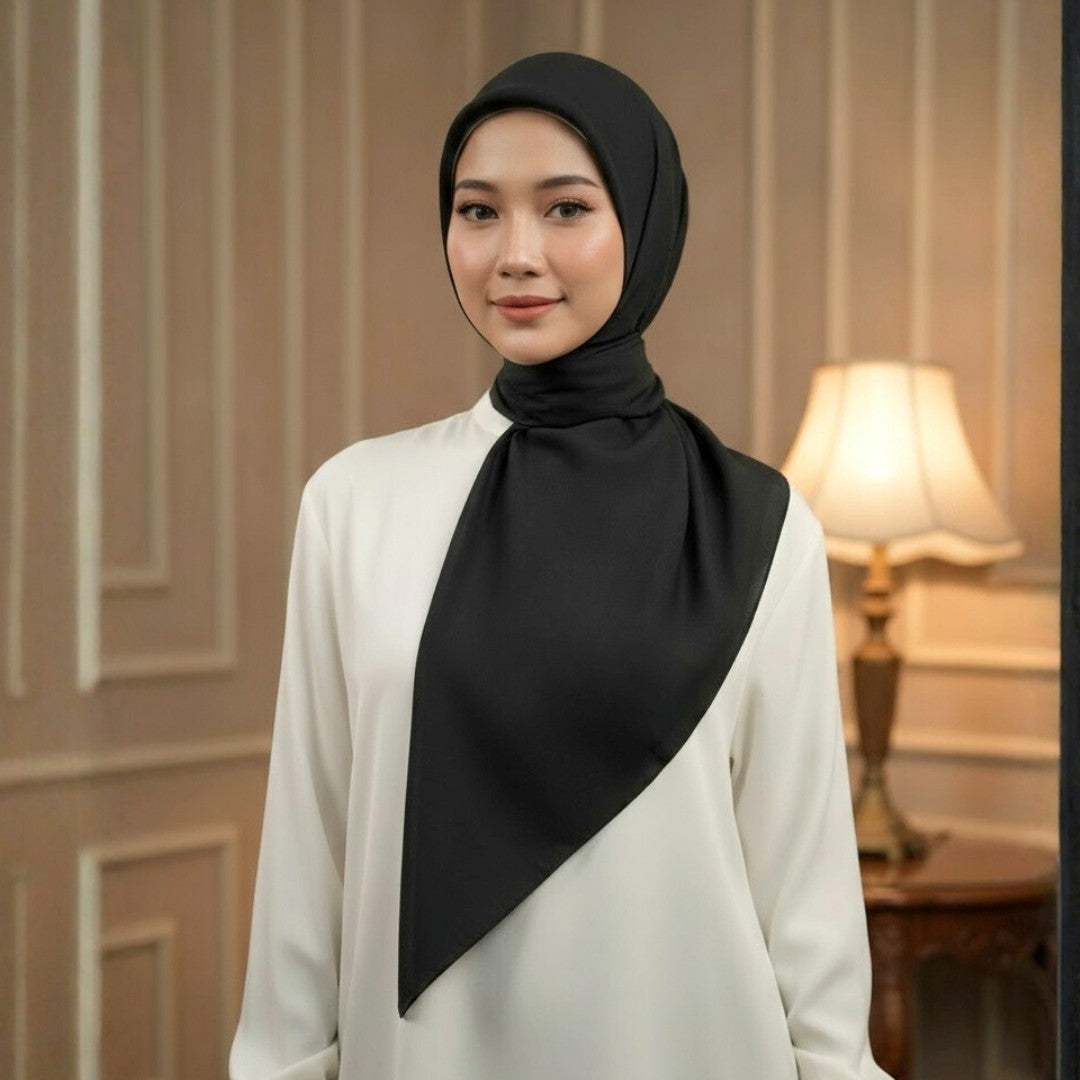 Zoya - Belva Plain Scarf - Kerudung Hijab Segiempat Polos - Bahan Soft Polyester