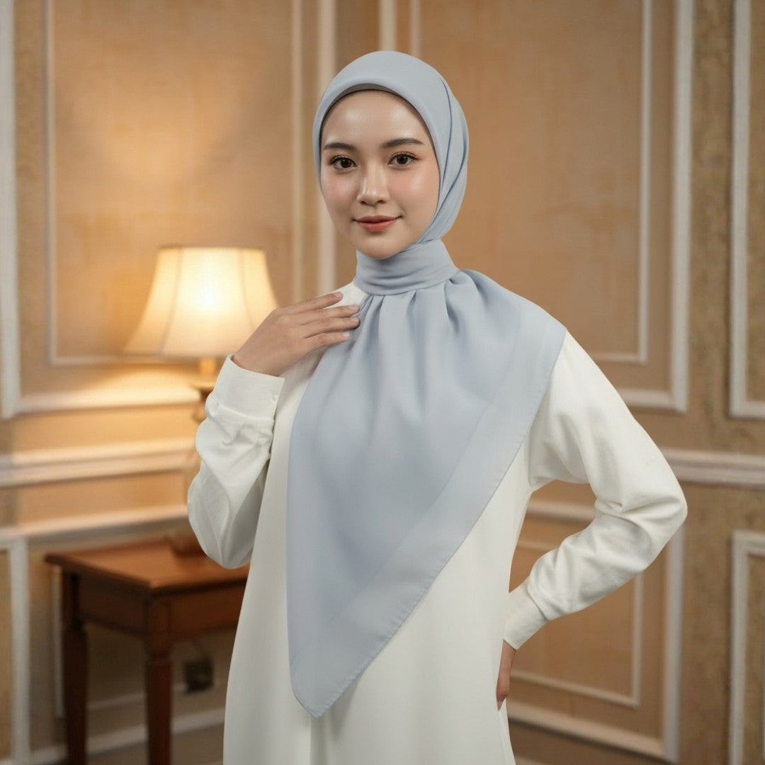 Zoya - Belva Plain Scarf - Kerudung Hijab Segiempat Polos - Bahan Soft Polyester