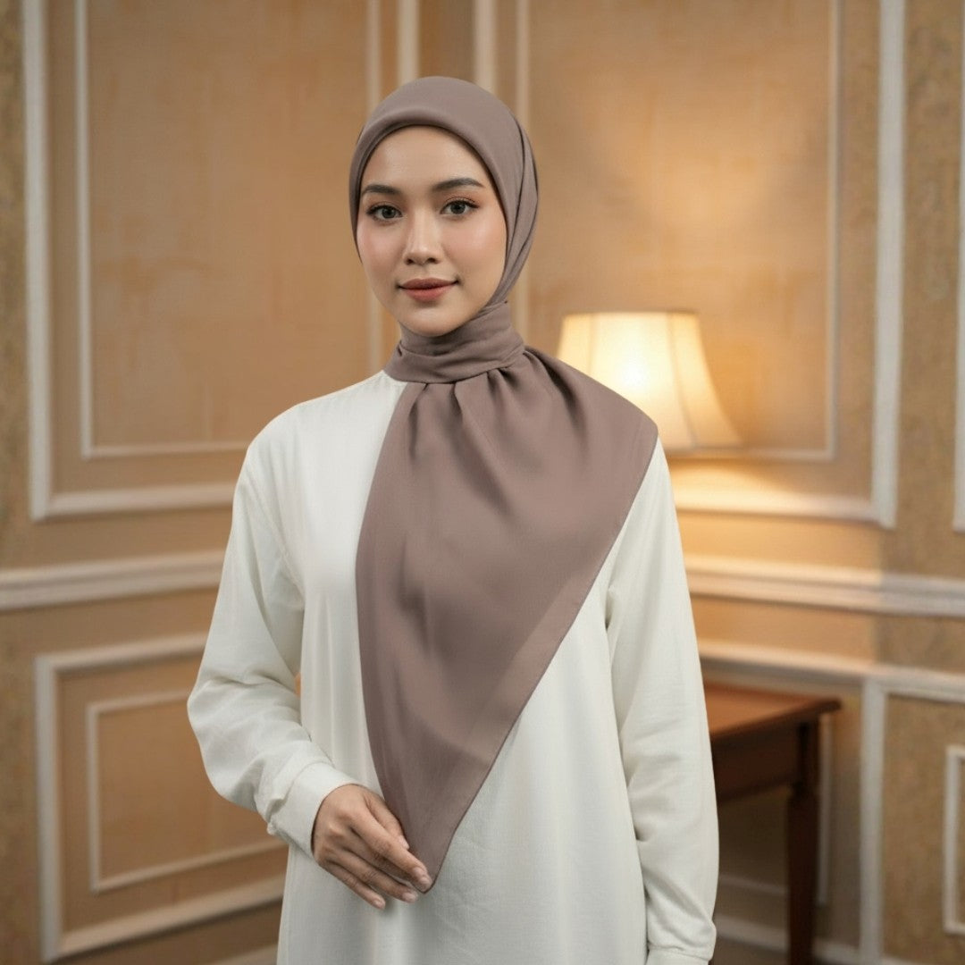 Zoya - Belva Plain Scarf - Kerudung Hijab Segiempat Polos - Bahan Soft Polyester