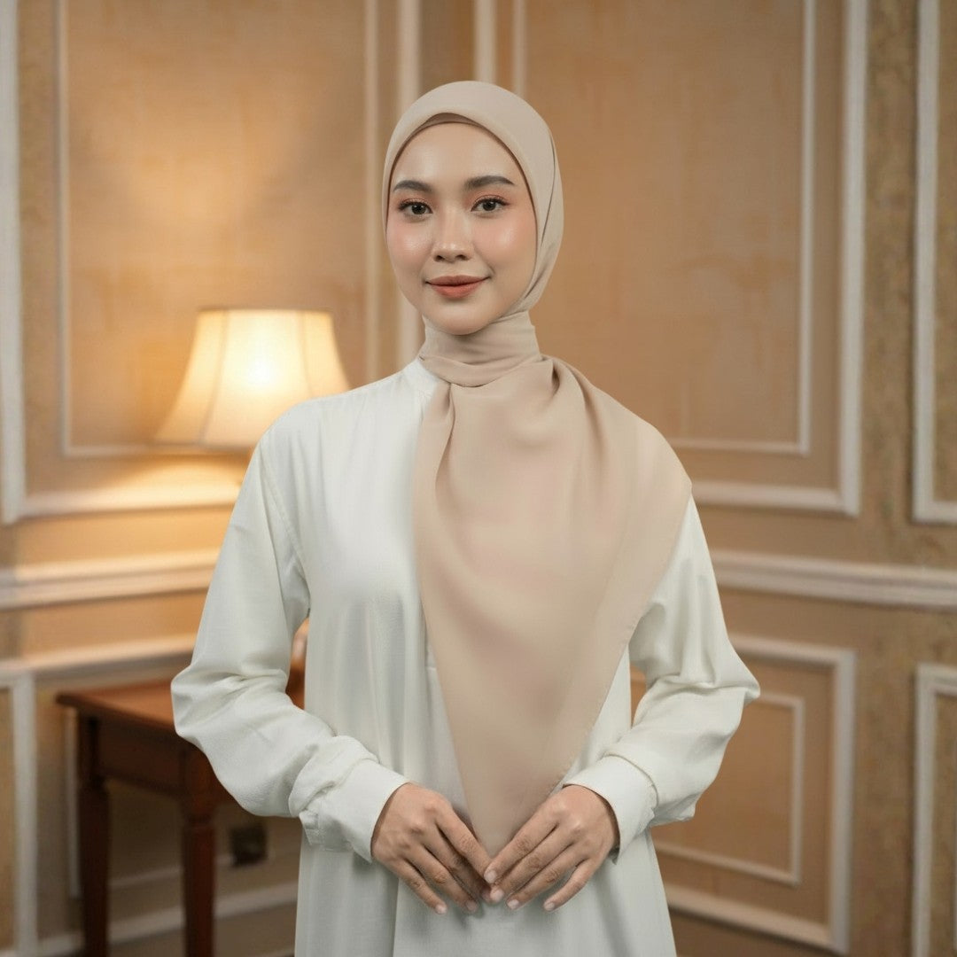 Zoya - Belva Plain Scarf - Kerudung Hijab Segiempat Polos - Bahan Soft Polyester