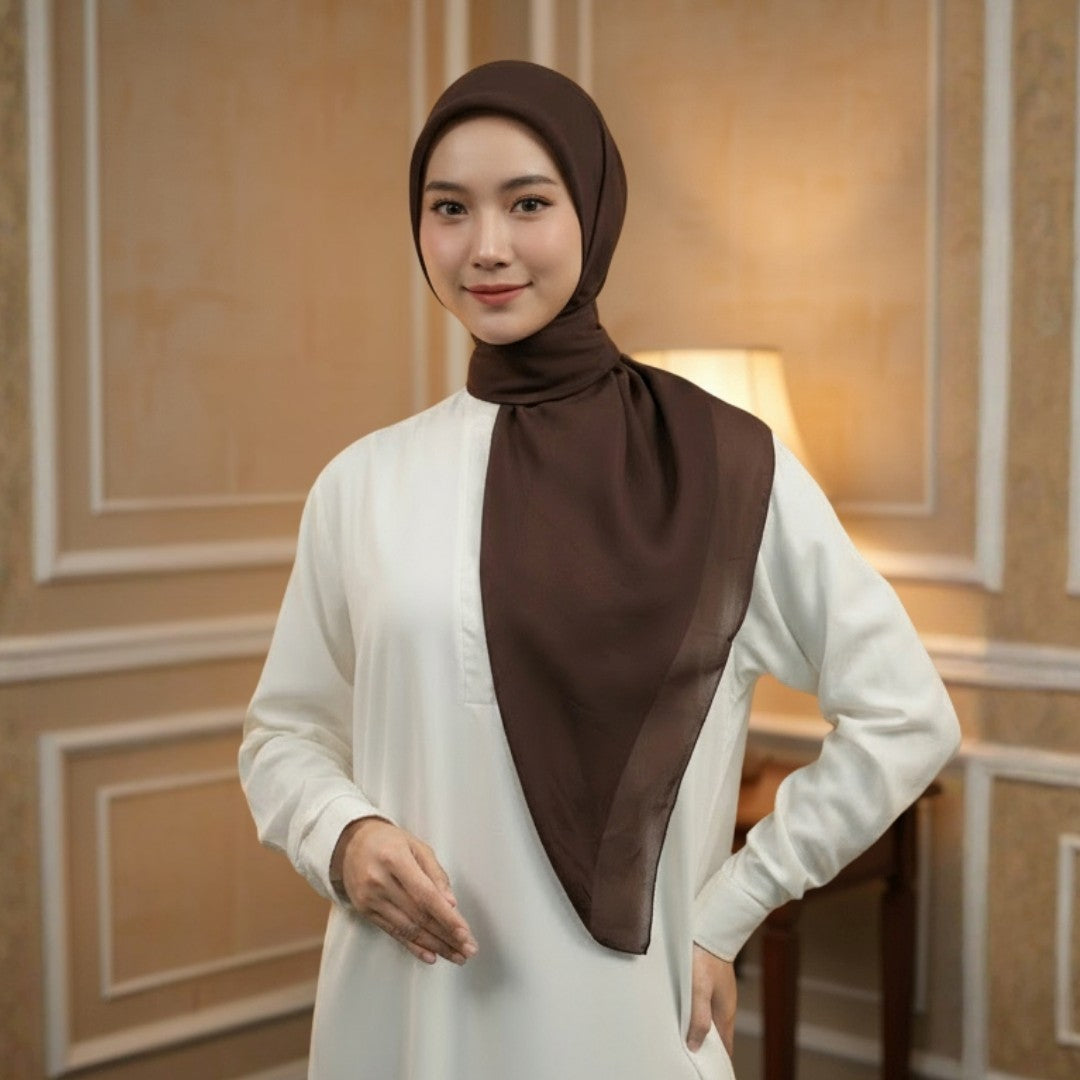 Zoya - Belva Plain Scarf - Kerudung Hijab Segiempat Polos - Bahan Soft Polyester