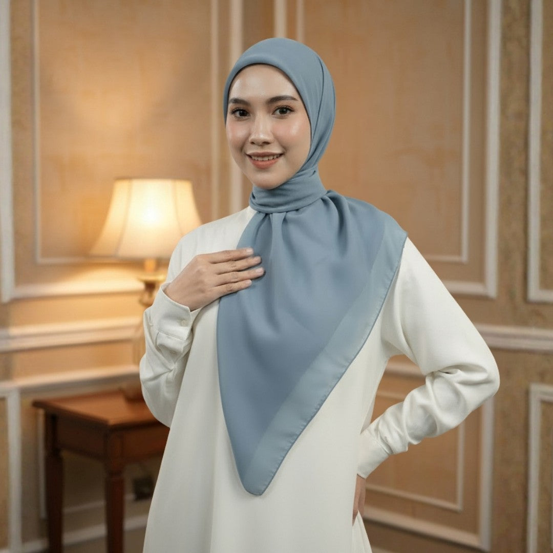 Zoya - Belva Plain Scarf - Kerudung Hijab Segiempat Polos - Bahan Soft Polyester