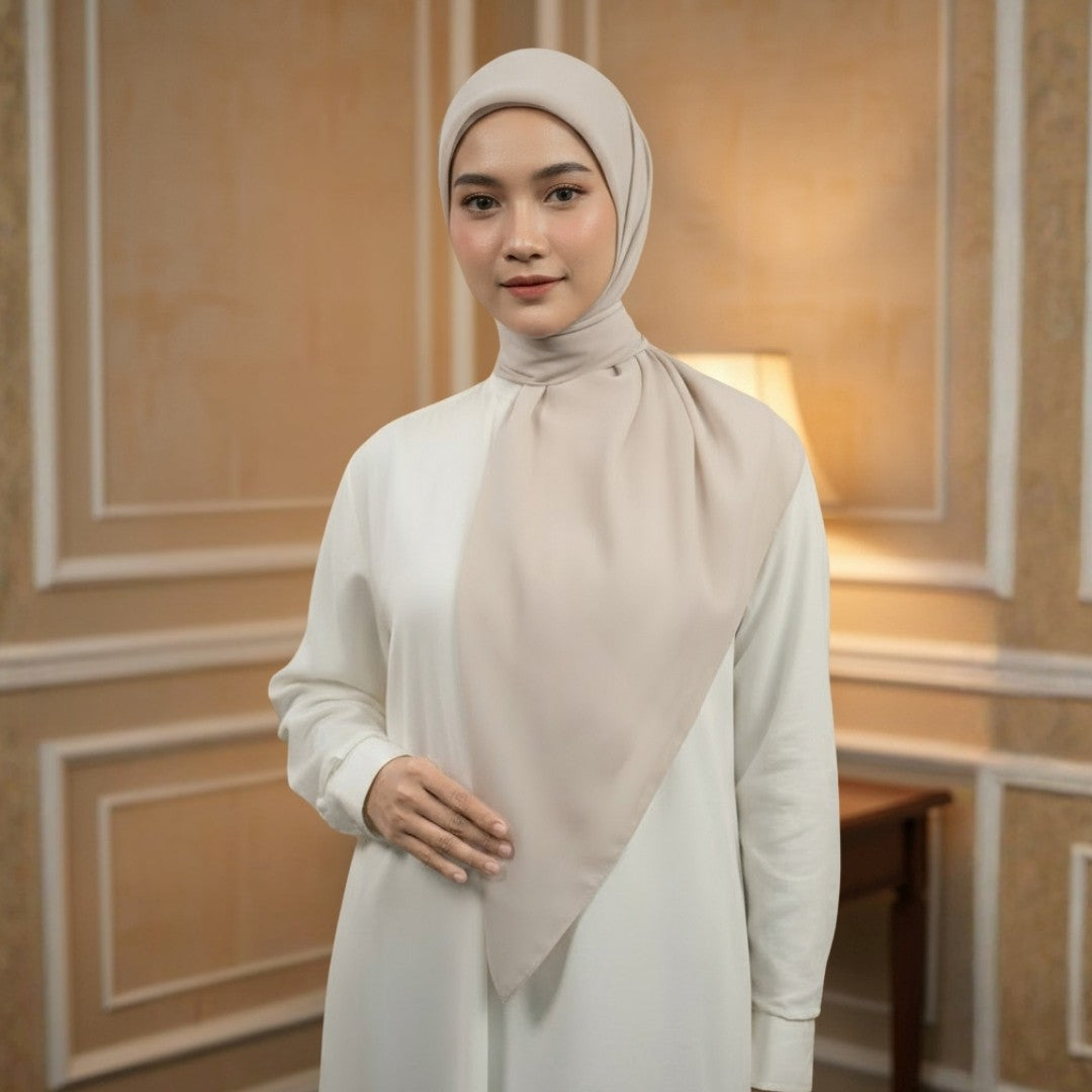 Zoya - Belva Plain Scarf - Kerudung Hijab Segiempat Polos - Bahan Soft Polyester