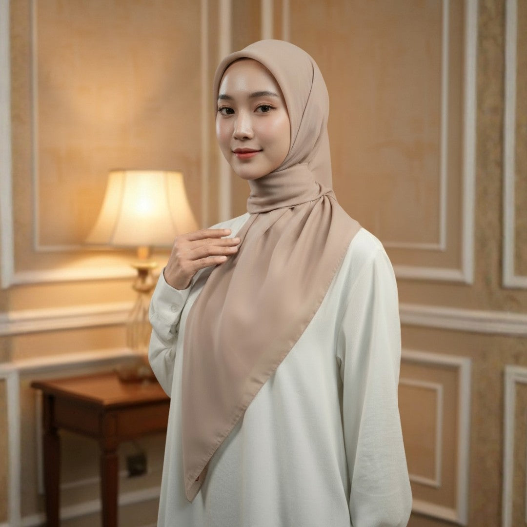 Zoya - Belva Plain Scarf - Kerudung Hijab Segiempat Polos - Bahan Soft Polyester