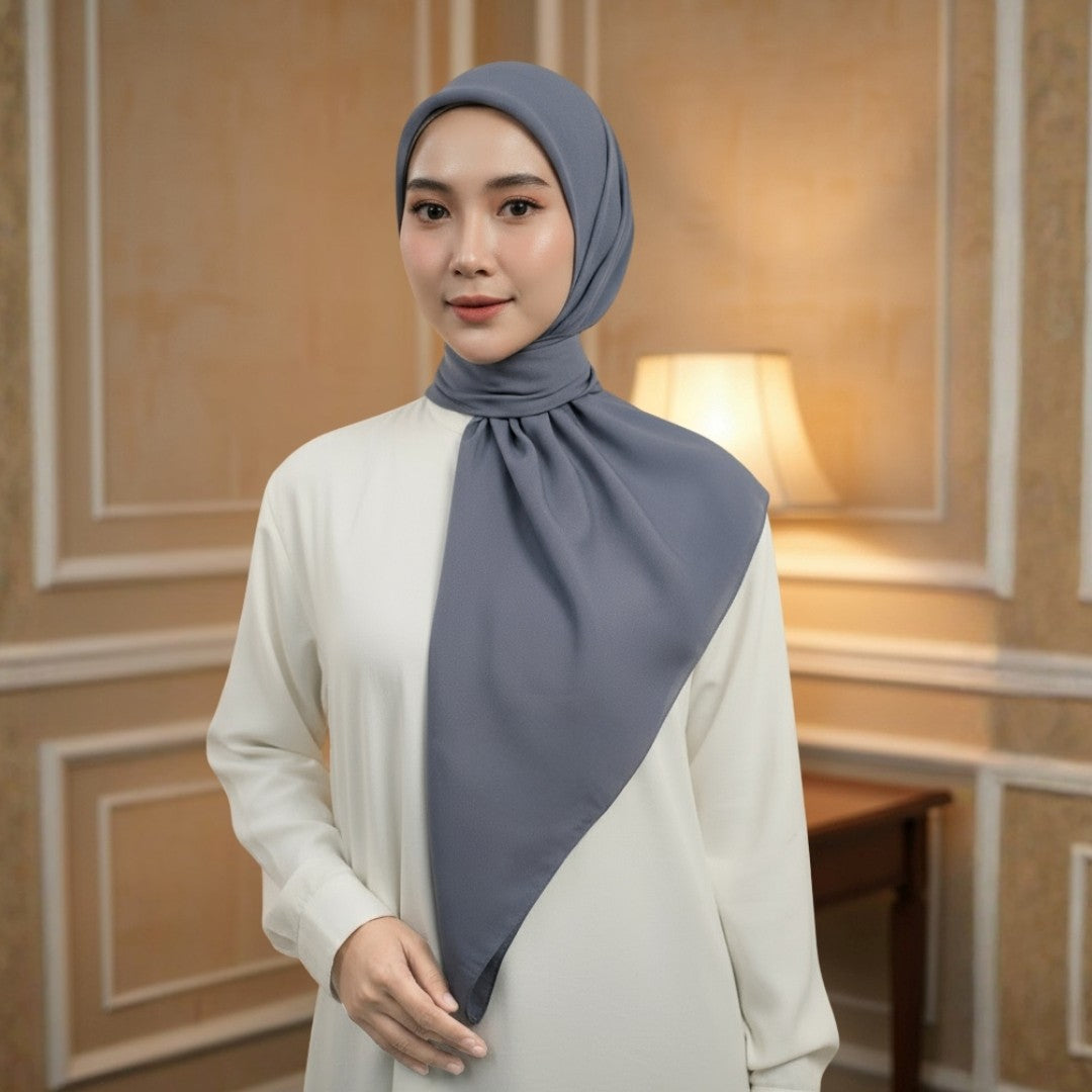 Zoya - Belva Plain Scarf - Kerudung Hijab Segiempat Polos - Bahan Soft Polyester