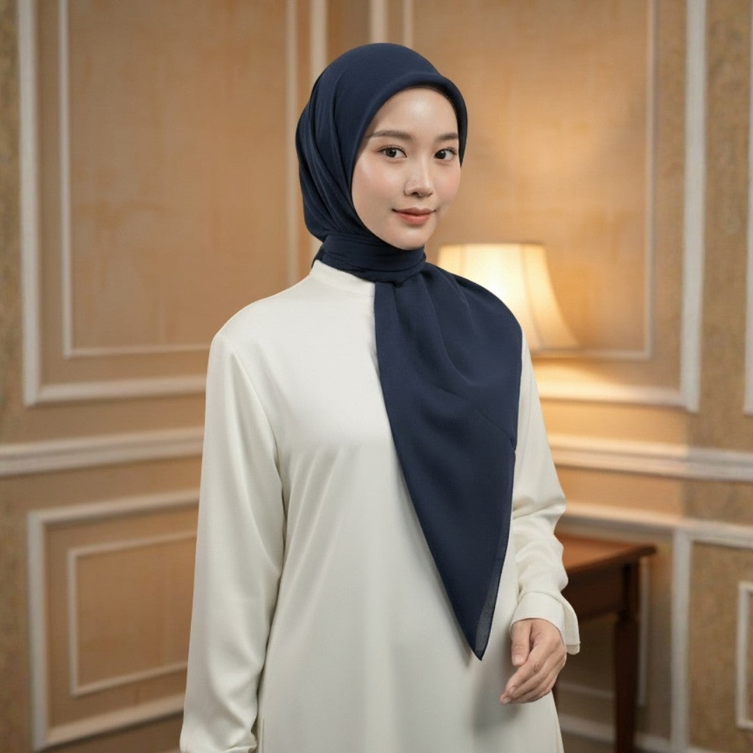 Zoya - Belva Plain Scarf - Kerudung Hijab Segiempat Polos - Bahan Soft Polyester