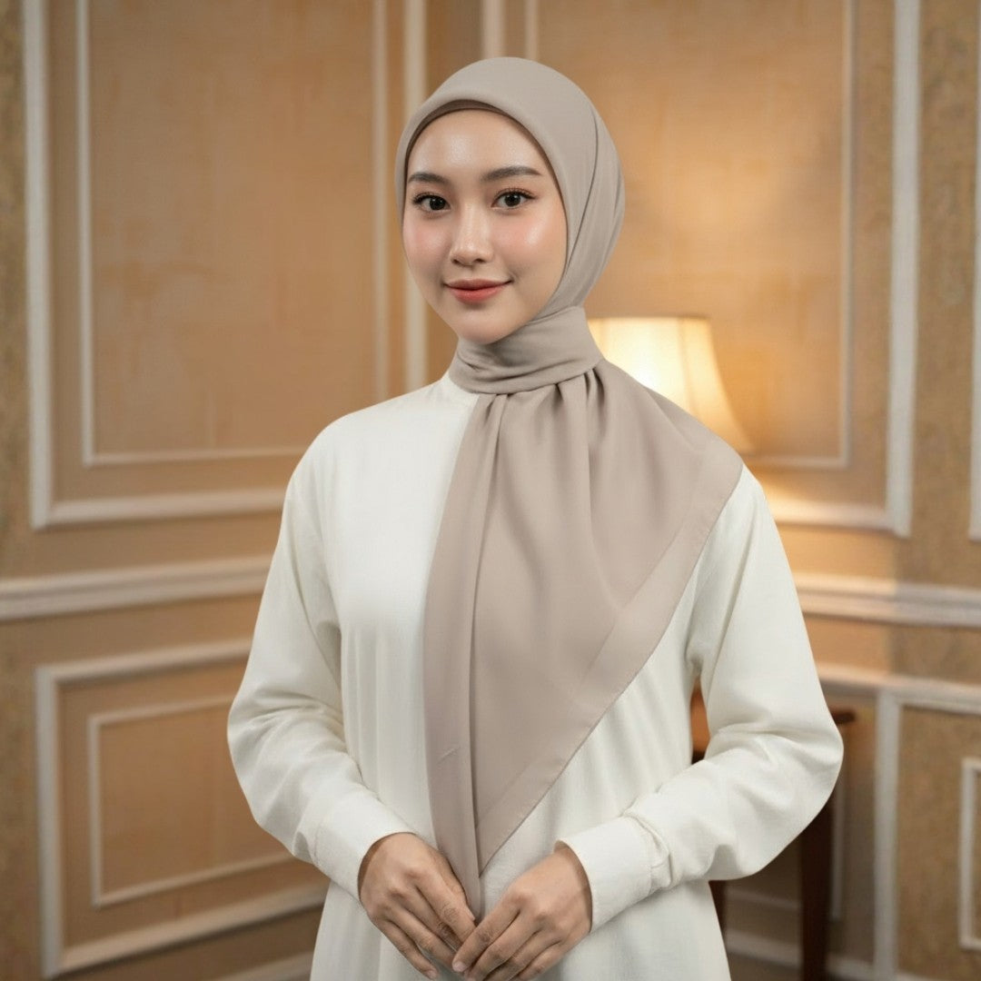 Zoya - Belva Plain Scarf - Kerudung Hijab Segiempat Polos - Bahan Soft Polyester