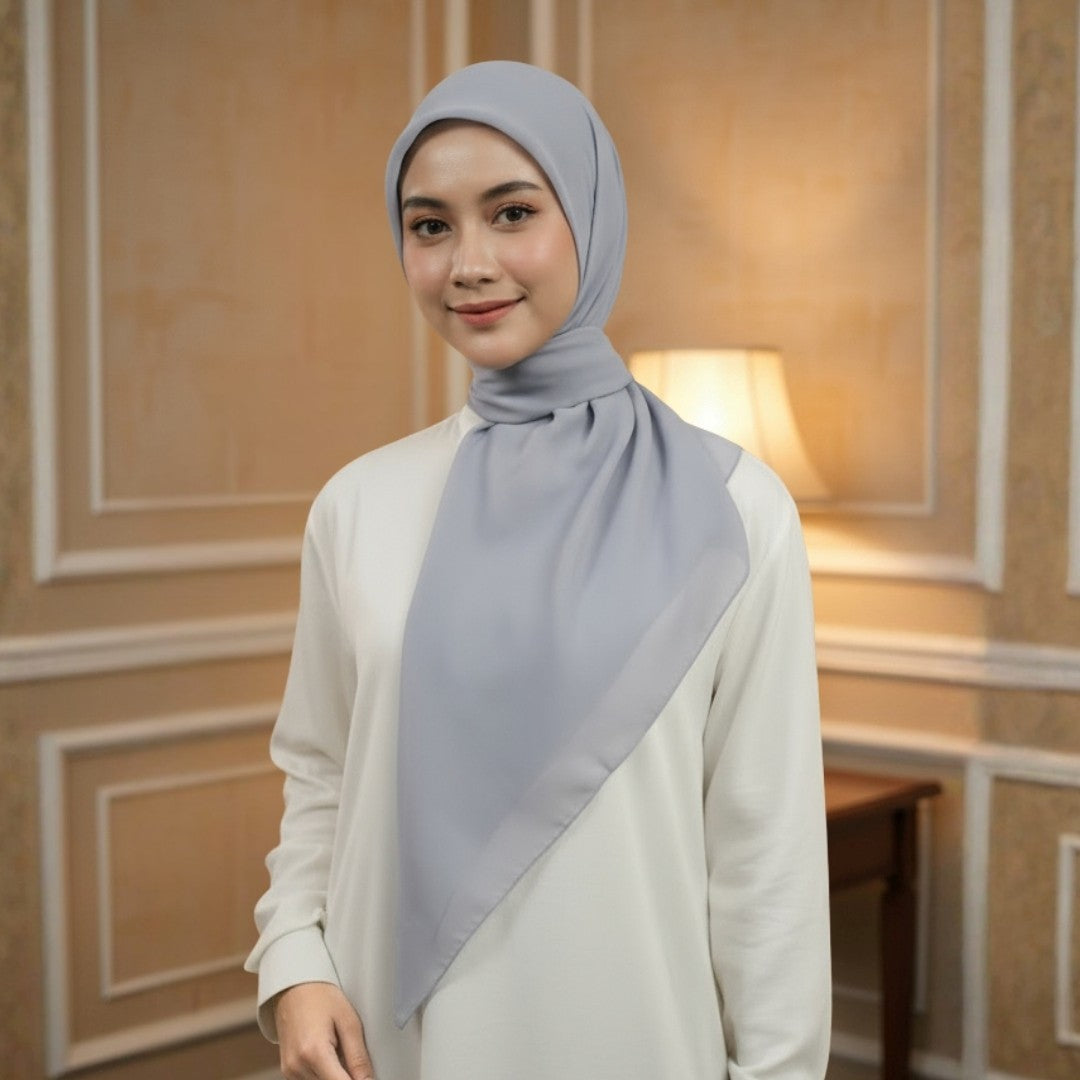 Zoya - Belva Plain Scarf - Kerudung Hijab Segiempat Polos - Bahan Soft Polyester