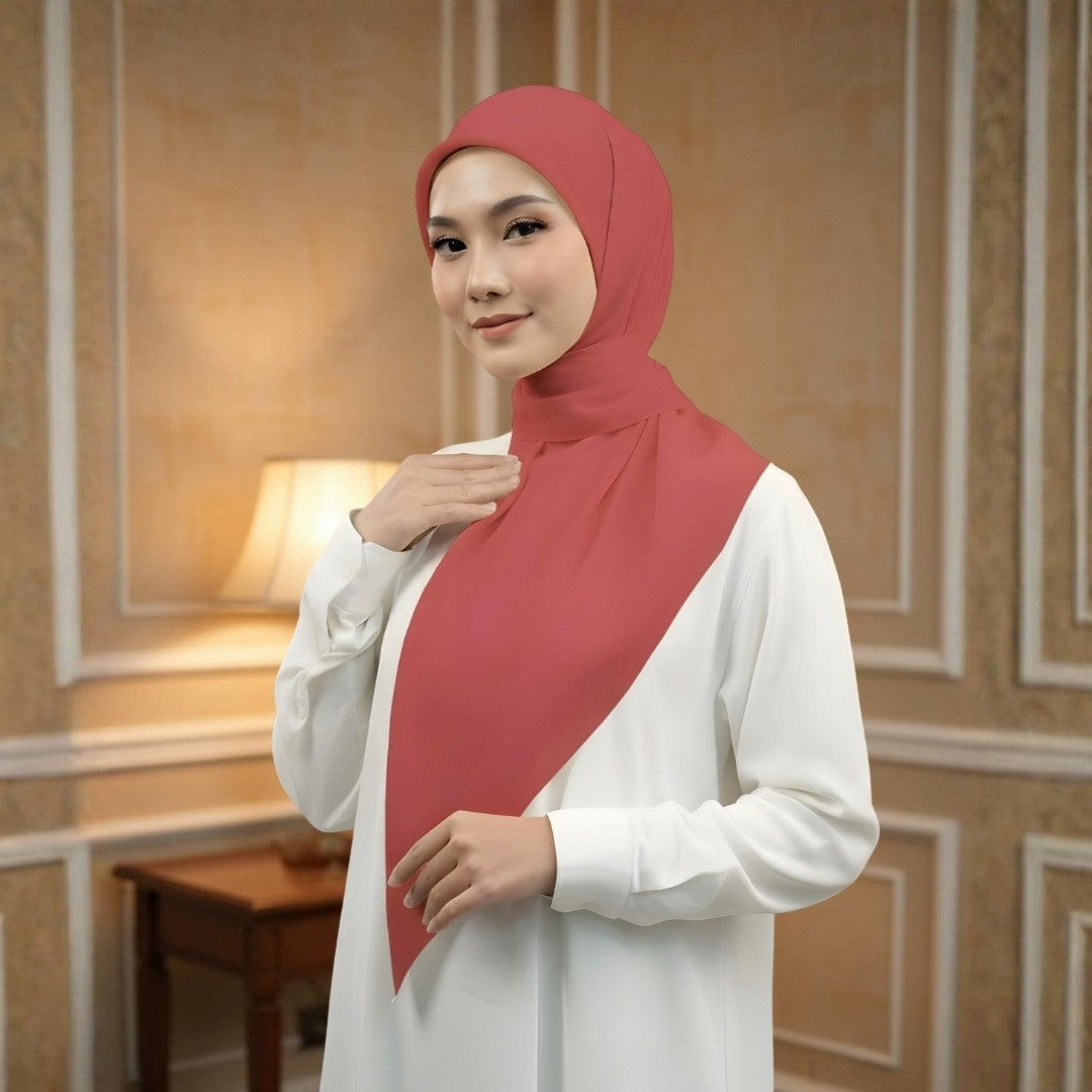 Zoya - Belva Plain Scarf - Kerudung Hijab Segiempat Polos - Bahan Soft Polyester