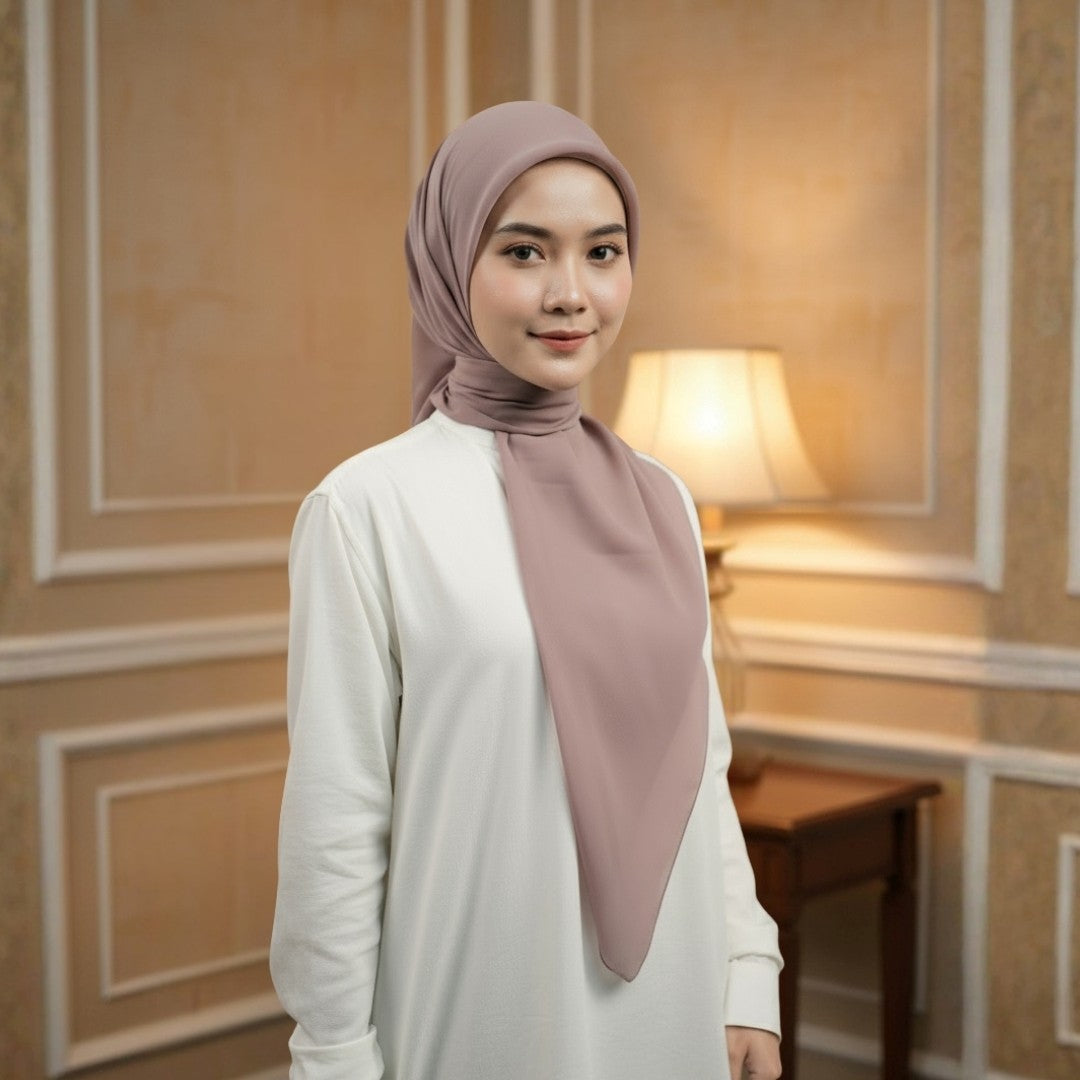 Zoya - Belva Plain Scarf - Kerudung Hijab Segiempat Polos - Bahan Soft Polyester