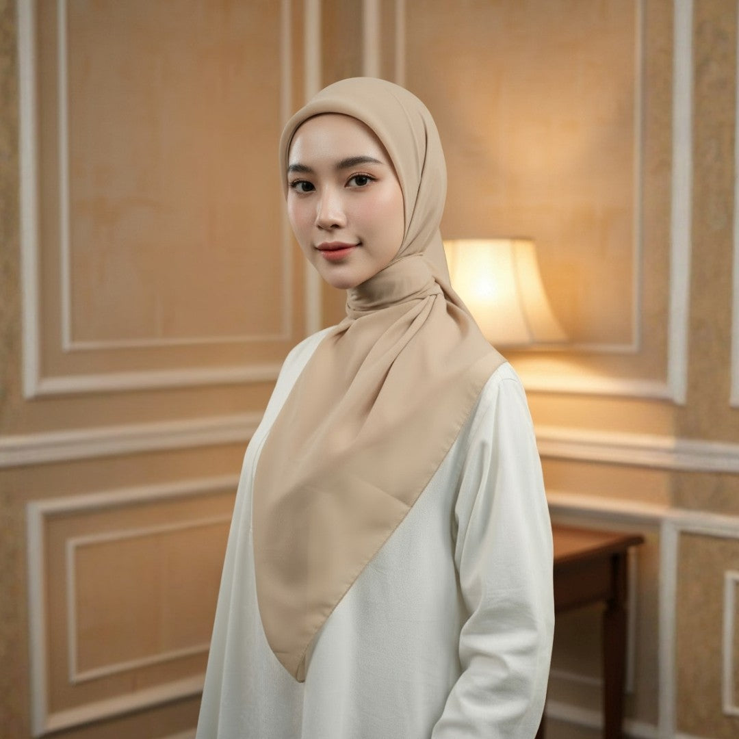 Zoya - Belva Plain Scarf - Kerudung Hijab Segiempat Polos - Bahan Soft Polyester