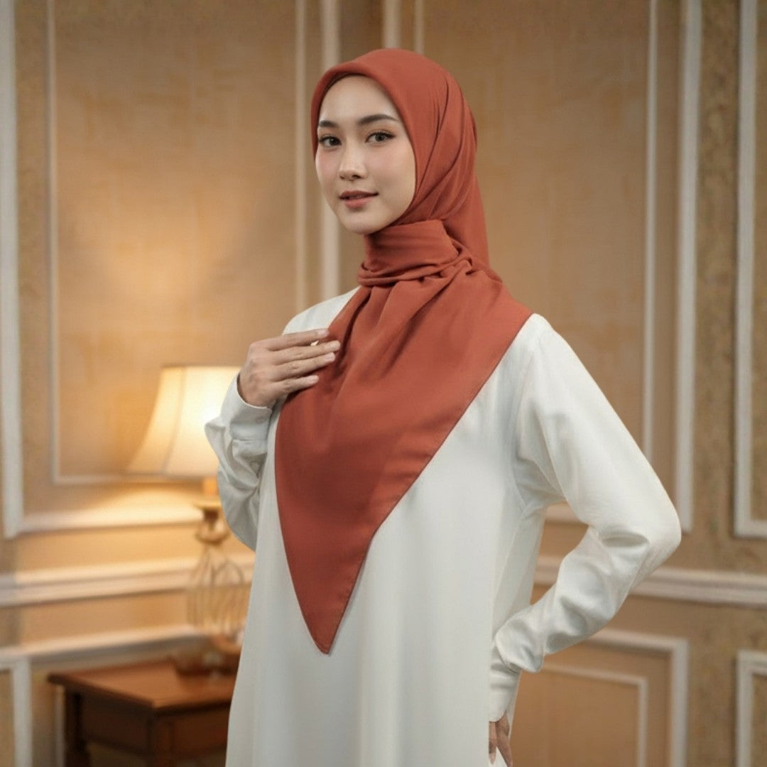 Zoya - Belva Plain Scarf - Kerudung Hijab Segiempat Polos - Bahan Soft Polyester