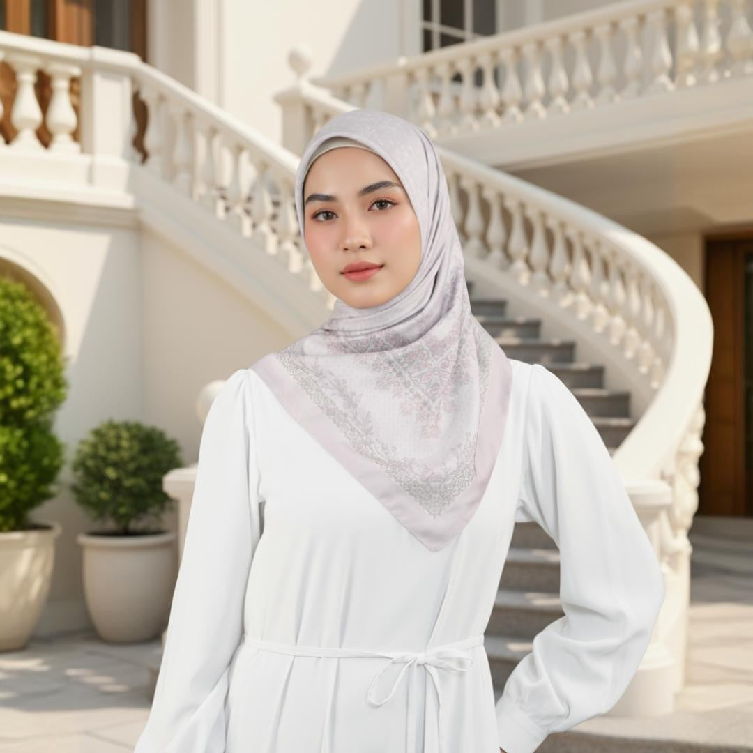 Zoya - Kaira Print Scarf - Kerudung Hijab Segiempat Motif - Pouch Ziplock