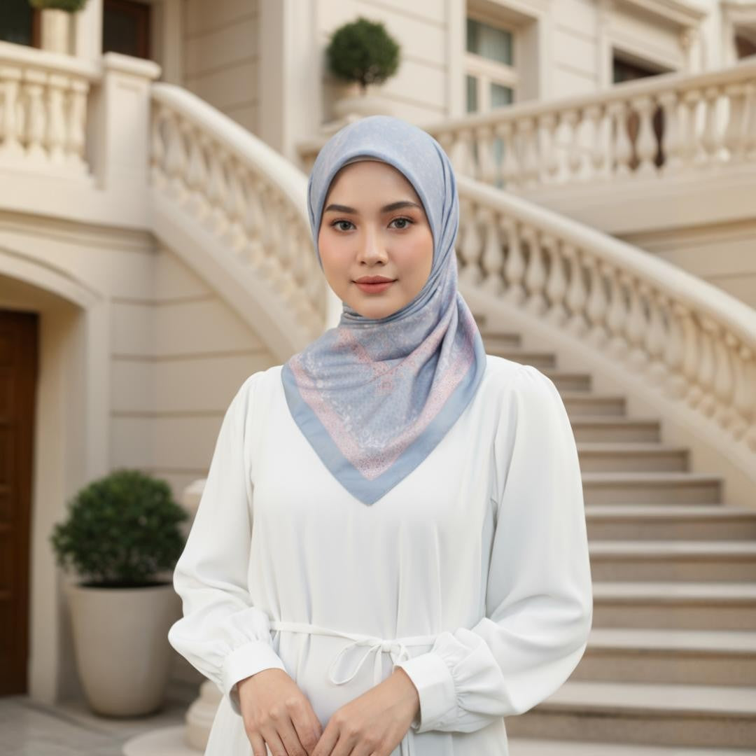 Zoya - Kaira Print Scarf - Kerudung Hijab Segiempat Motif - Pouch Ziplock