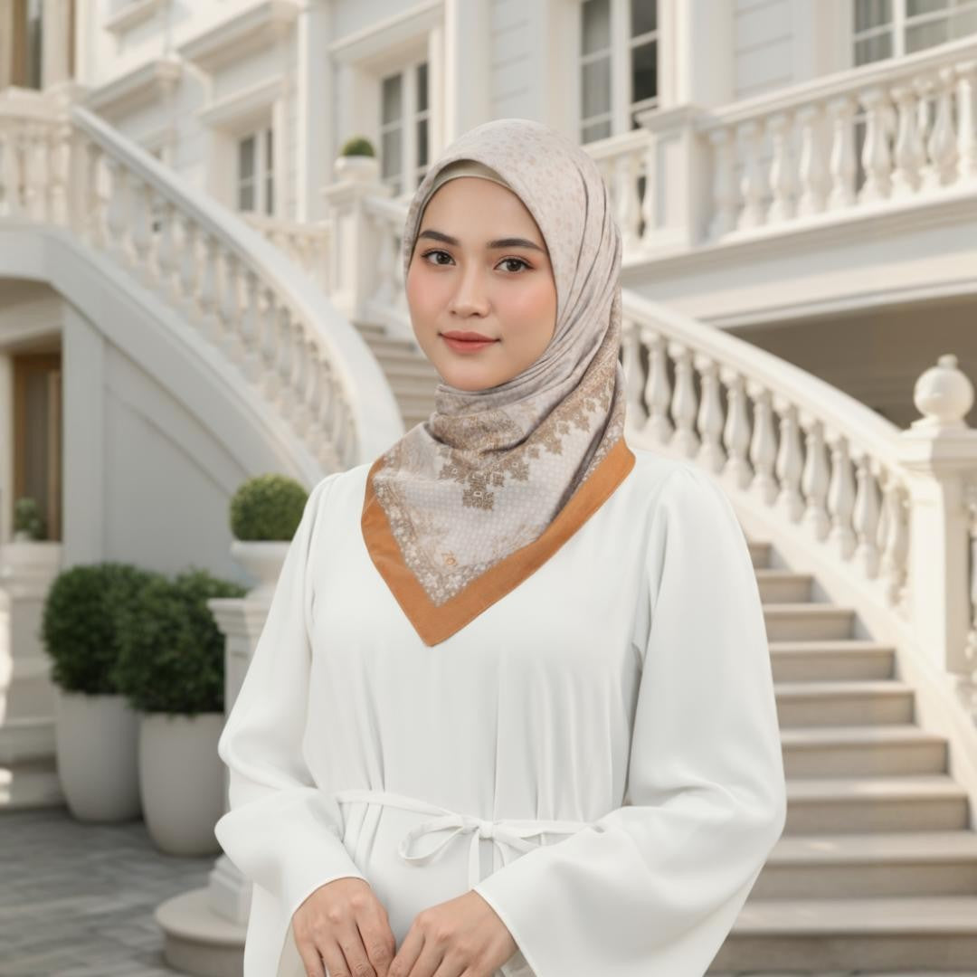 Zoya - Kaira Print Scarf - Kerudung Hijab Segiempat Motif - Pouch Ziplock