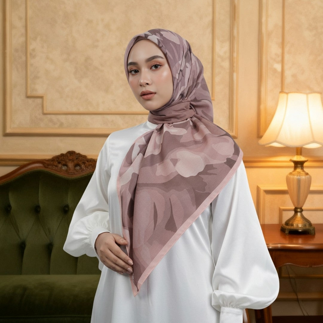 Zoya - Kalifa Print Scarf - Kerudung Hijab Segi Empat Motif With Box