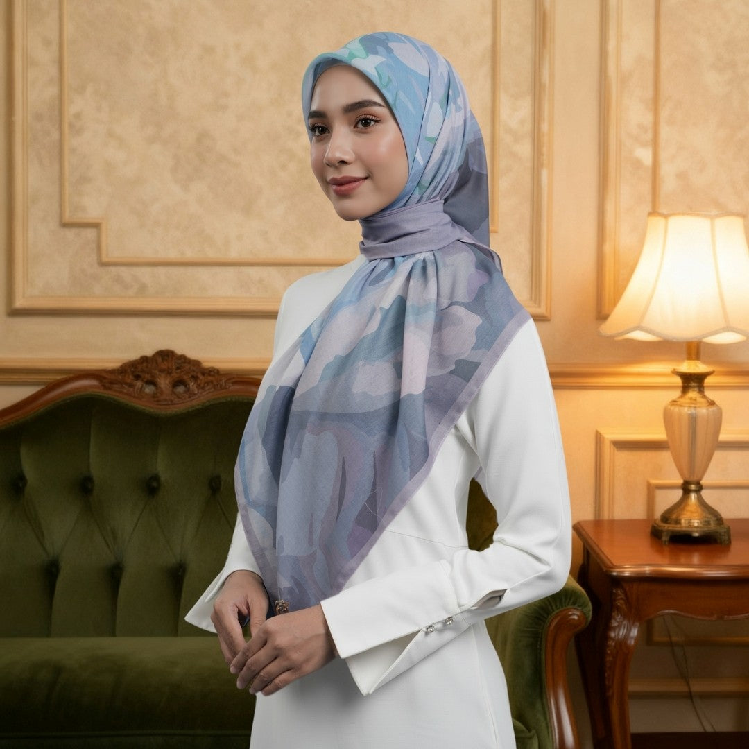 Zoya - Kalifa Print Scarf - Kerudung Hijab Segi Empat Motif With Box