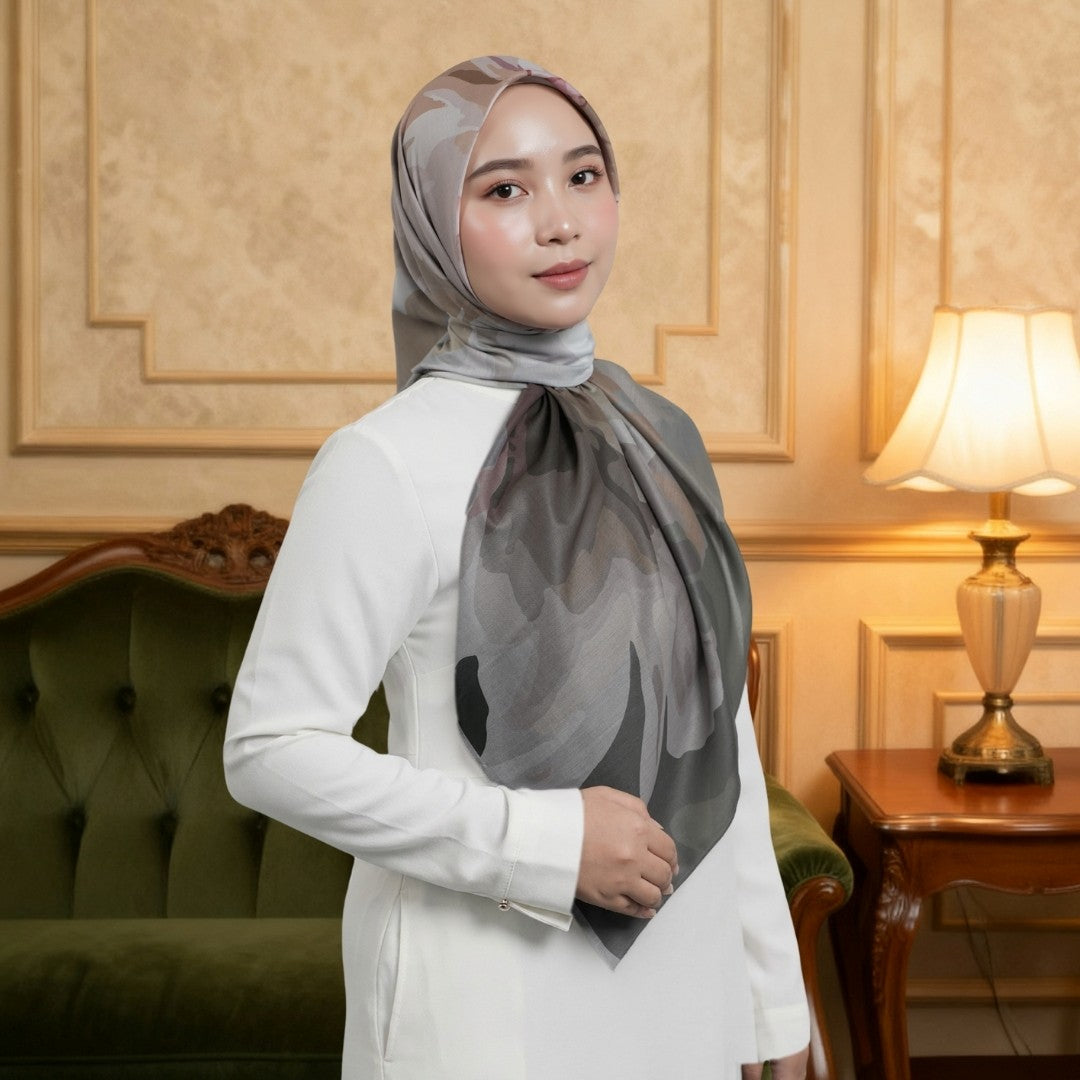 Zoya - Kalifa Print Scarf - Kerudung Hijab Segi Empat Motif With Box