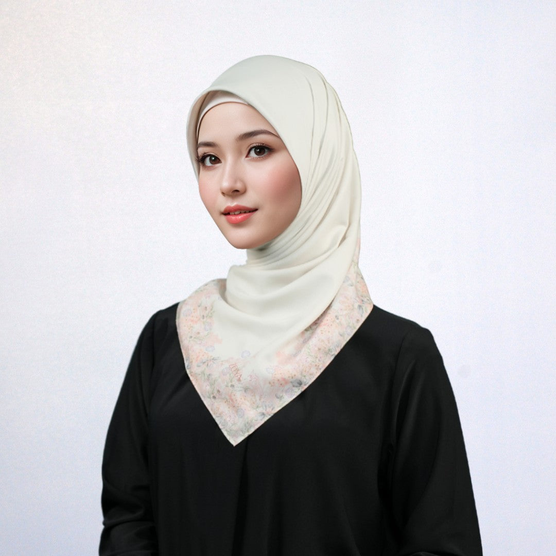 Zoya - Kalina Print Scarf - Kerudung Hijab Segiempat Motif - Pouch Ziplock