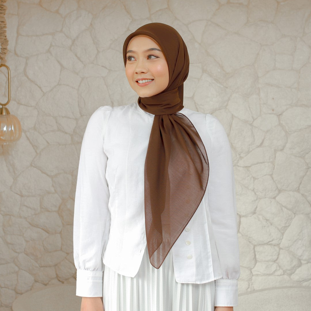 Zoya KAMANIYA Plain Scarf - Kerudung Hijab Segi Empat Polos Bahan Voal