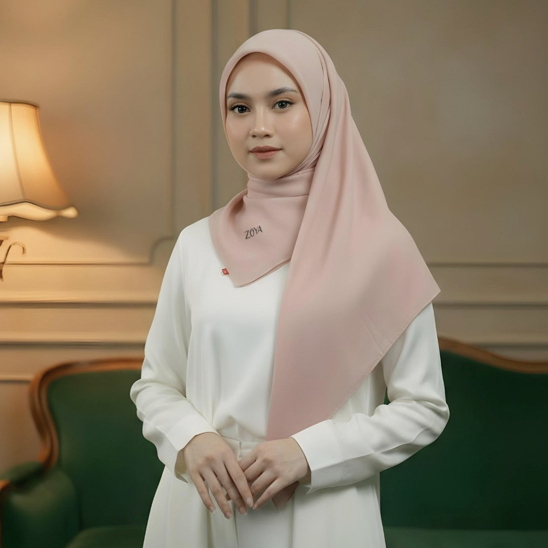 Zoya KAMANIYA Plain Scarf - Kerudung Hijab Segi Empat Polos Bahan Voal