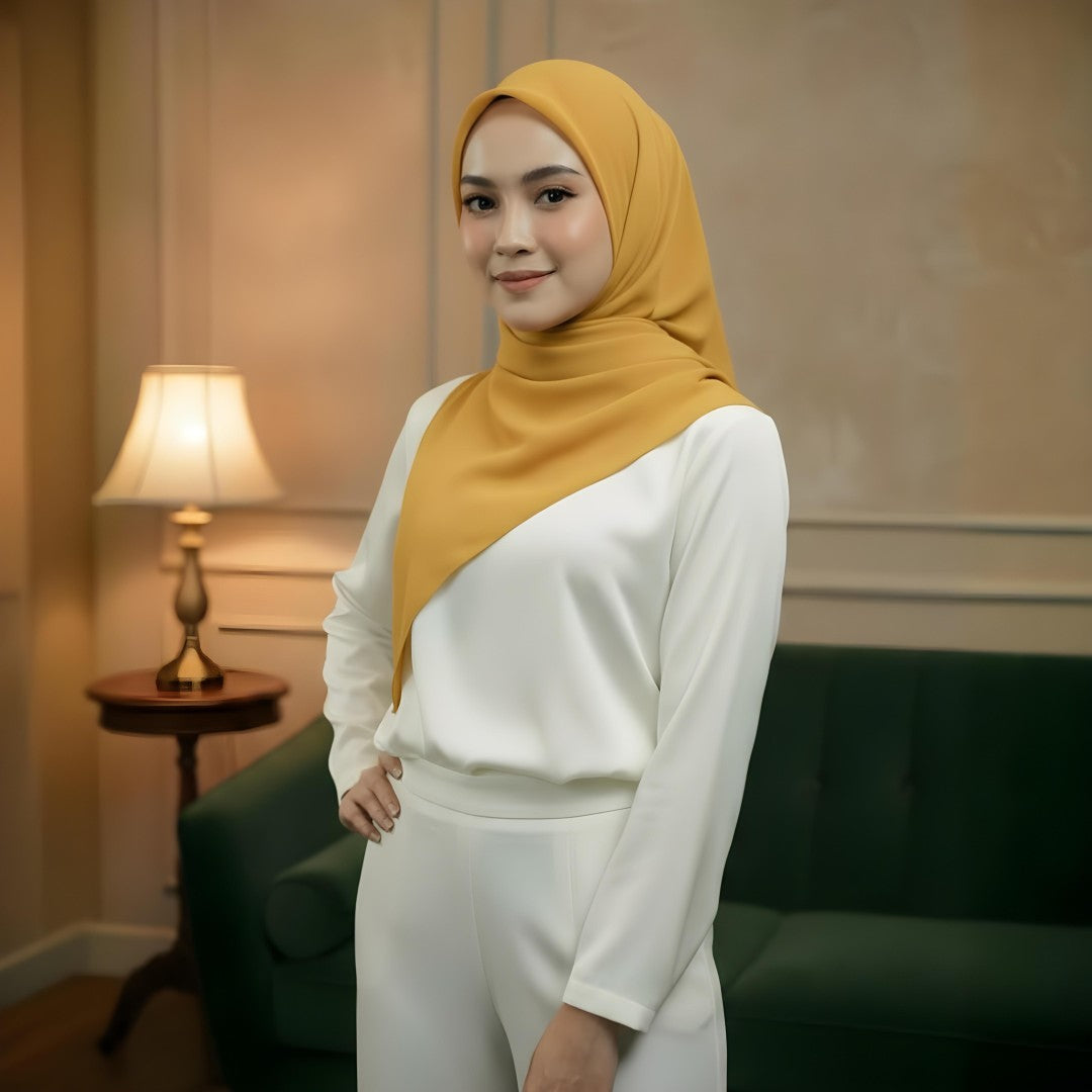 Zoya KAMANIYA Plain Scarf - Kerudung Hijab Segi Empat Polos Bahan Voal