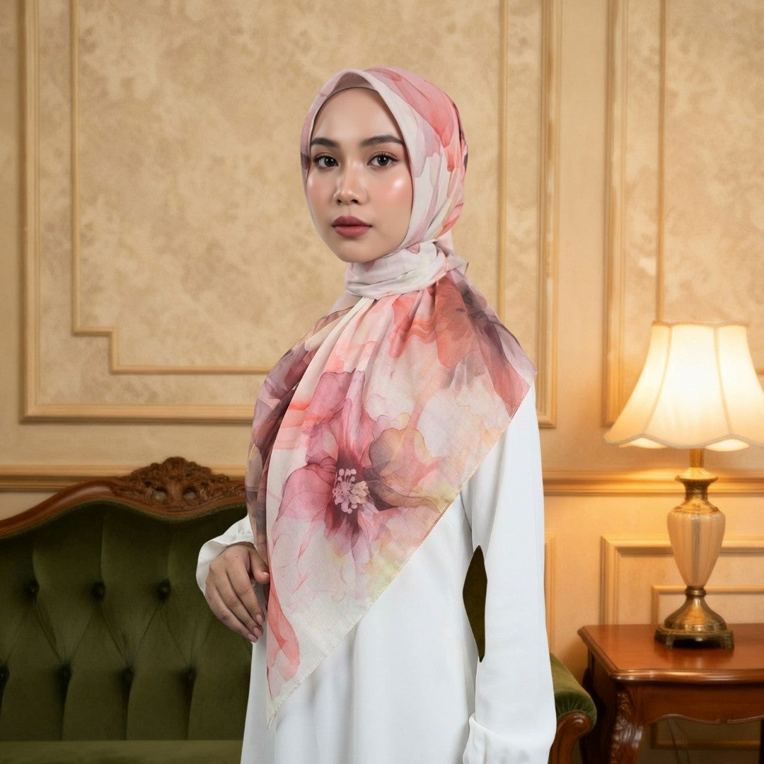 Zoya - Yumna Print Scarf - Kerudung Hijab Segi Empat Motif With Box