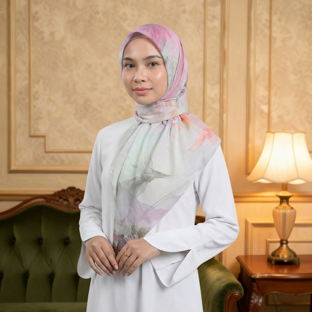 Zoya - Yumna Print Scarf - Kerudung Hijab Segi Empat Motif With Box