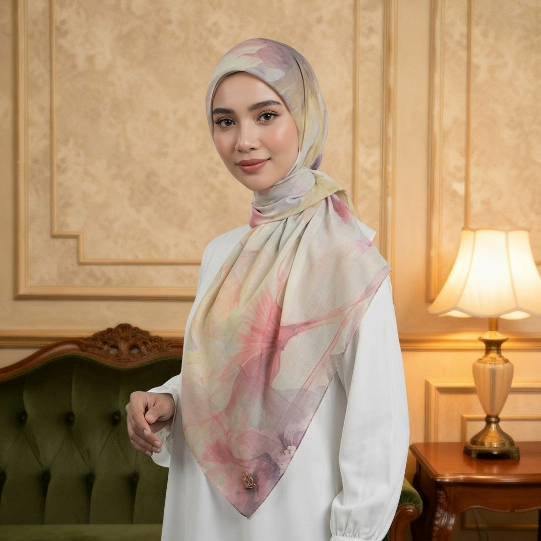 Zoya - Yumna Print Scarf - Kerudung Hijab Segi Empat Motif With Box