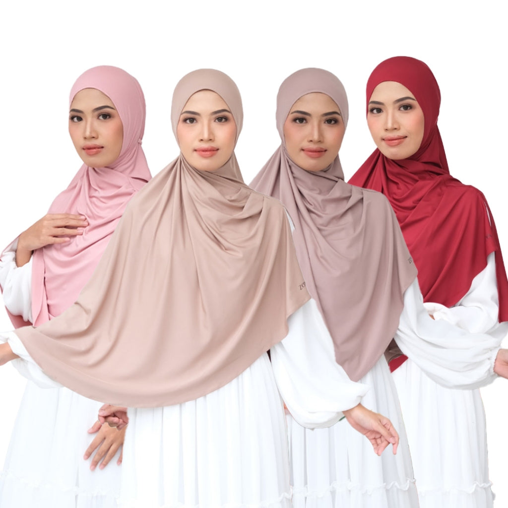 Zoya Hijab Kerudung Instant Hala Bergo Bahan Breeze flex Zoya Lovers