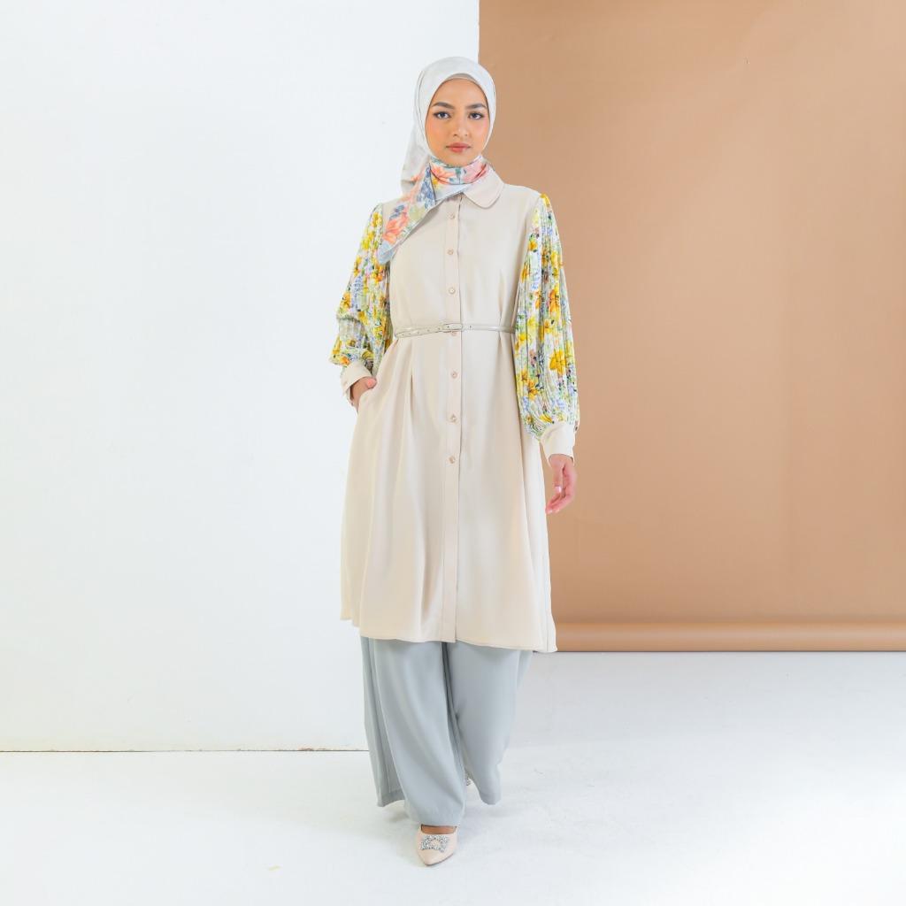 Zoya ZAZIE Midi Dress Tunik Wanita Wudhu Busui Friendly Bahan Premium Poly