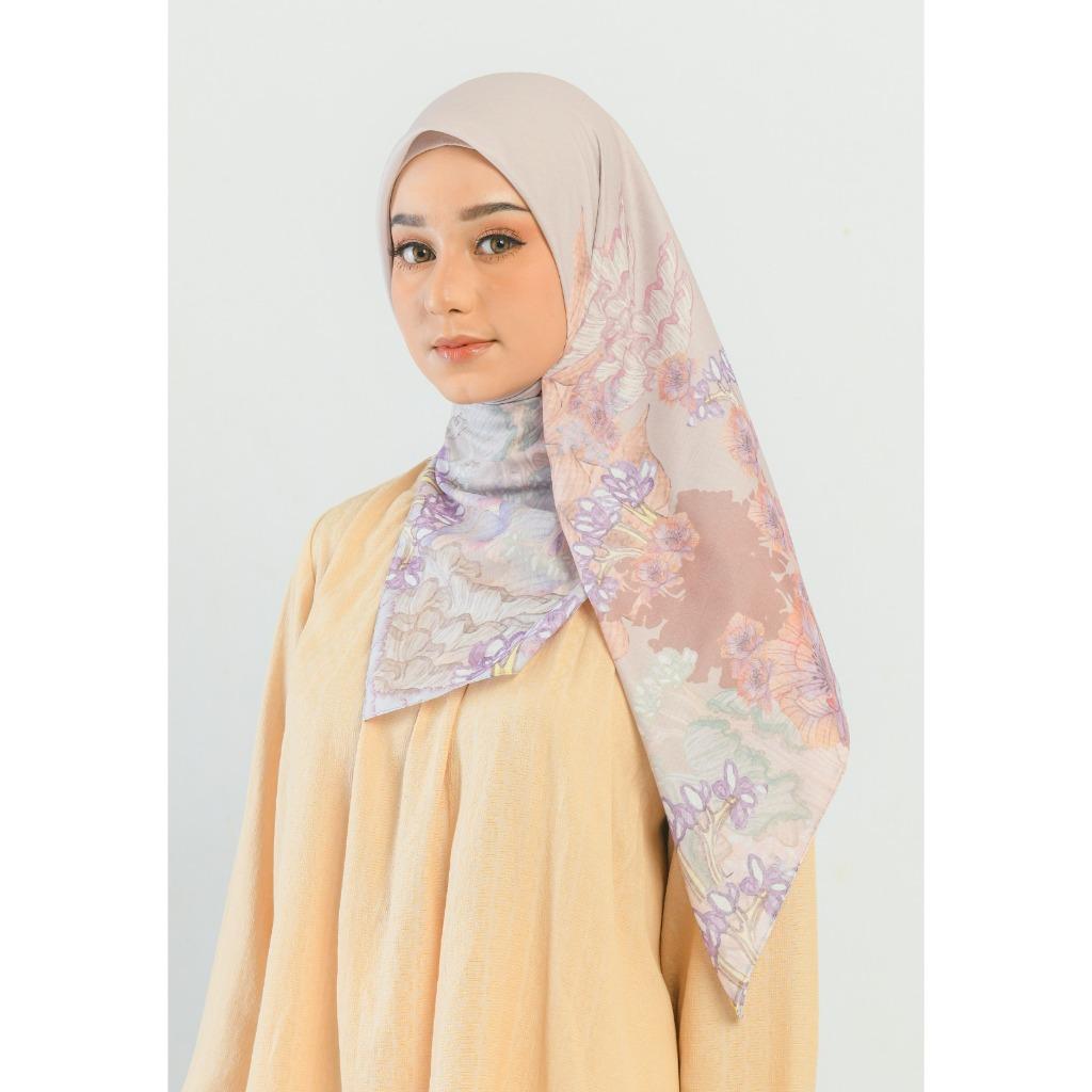 Zoya MAGNOLIA Scarf Kerudung Hijab Segiempat Motif Bahan Voal Ukuran 115x 115