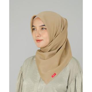 Kamalia Plain Scarf Hijab Segiempat Polos Bahan Paris Olive Ukuran 110 x 110 Muslim Square