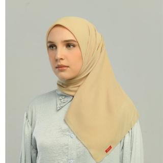 Kamalia Plain Scarf Hijab Segiempat Polos Bahan Paris Olive Ukuran 110 x 110 Muslim Square