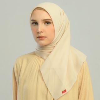 Kamalia Plain Scarf Hijab Segiempat Polos Bahan Paris Olive Ukuran 110 x 110 Muslim Square