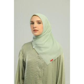 Kamalia Plain Scarf Hijab Segiempat Polos Bahan Paris Olive Ukuran 110 x 110 Muslim Square