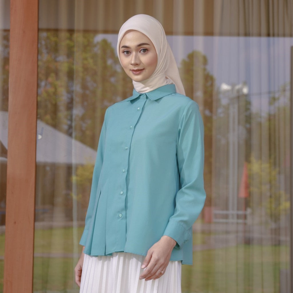 Zoya EVERLIN Blouse - Atasan Wanita Wudhu Busui Friendly - Bahan Woolpeach