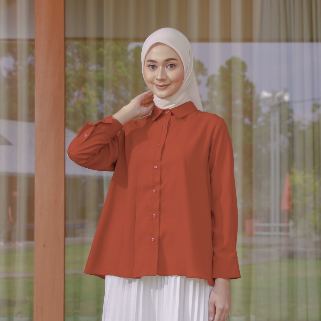 Zoya EVERLIN Blouse - Atasan Wanita Wudhu Busui Friendly - Bahan Woolpeach