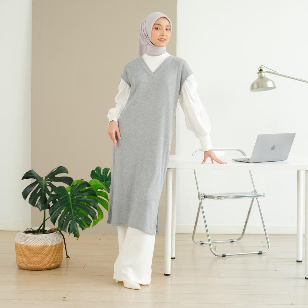 Zoya SYABIL Sleeveless - Long Vest Luaran Wanita - Bahan Premium Knitt