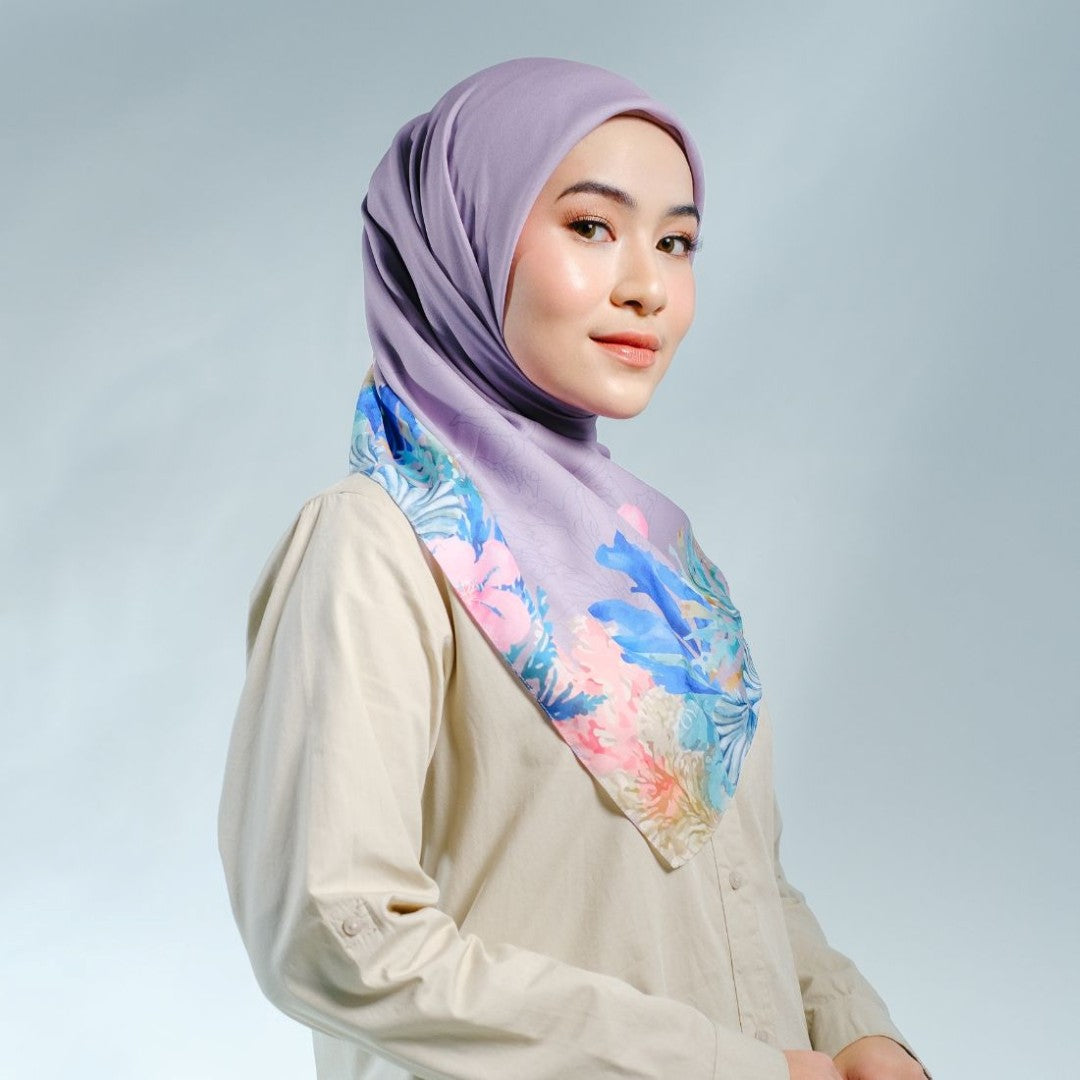 Zoya VESPERA Scarf - Kerudung Hijab Segiempat Motif With Pouch Ziplock - Bahan Poly Fine - Ukuran 110x110