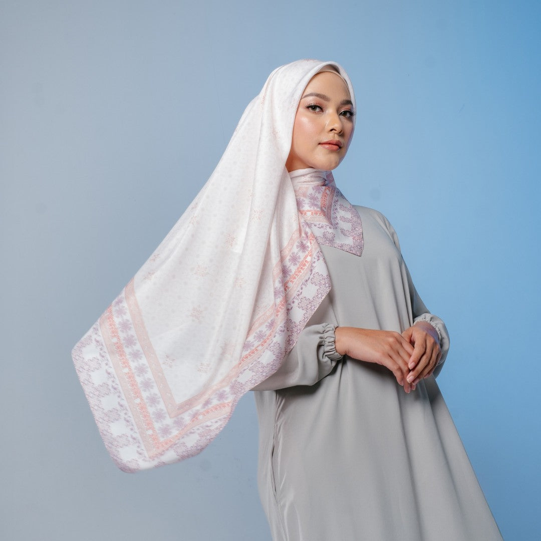 Zoya VALE Scarf - Kerudung Hijab Segiempat Motif With Pouch Ziplock - Bahan Poly Fine - Ukuran 110x110